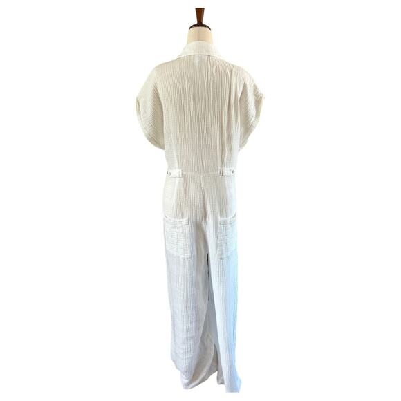 L*Space Stacie Wide Leg Button Front Cotton Utility Jumpsuit Size XL NWT - Picture 6 of 11